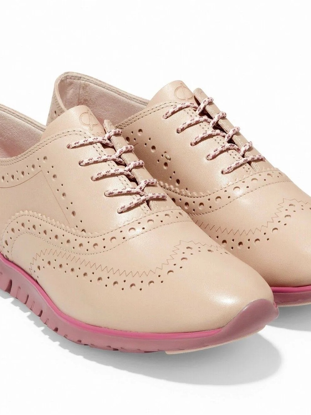 Cole Haan Zerøgrand Women Sand Leather Ivy Wingtip Oxfords